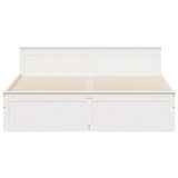 Bed Frame without Mattress with Headboard White 200x200 cm Solid Wood Pine 3308754