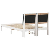 Bed Frame with Upholstered Headboard White 120 x 200 cm 878823
