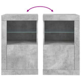 Side Cabinet with LED Lights Concrete Grey Engineered Wood 836636