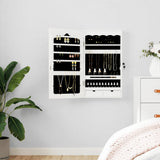 Mirror Jewellery Cabinet Wall Mounted White 37.5x10x67 cm 353220