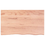 Table Top Light Brown 100x60x cm Treated Solid Wood Oak 3156369