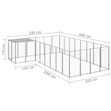 Dog Kennel Silver 10.89 m Steel 3082232