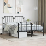 Metal Bed Frame without Mattress with Footboard Black 140x200cm 373906