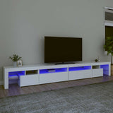 TV Cabinet with LED Lights White 290x36.5x40 cm 3152802