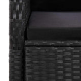 7 Piece Garden Dining Set with Cushions Black Poly Rattan 3277645