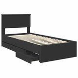 Bed Frame with Drawer Black 90 x 200 cm Engineer Wood 3408027