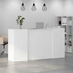 ZNTS Reception Desk White 200x50x103.5 cm Engineered Wood 3324178