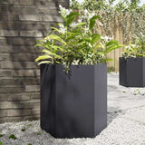 Garden Planter 2 pcs Black Hexagon 46x40x45 cm Steel 851109