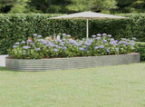 Garden Raised Bed Galvanised Steel 373x140x36 cm Silver 319037