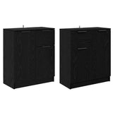 Sideboards 2 pcs Black Oak 60 x 30 x 70 cm Engineered Wood 3415600