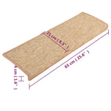 Stair Mats 15 pcs 65x21x4 cm Light Brown Rectangular Edge 326910