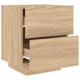 Bedside Cabinet with LED Lights Sonoma Oak Engineered Wood 836739
