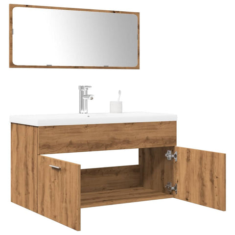ZNTS 3 Piece Bathroom Furniture Set Artisan Oak Engineered Wood 3328588