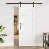 Sliding Door White and Black 78 x 211 cm Solid Pine Wood 3333165