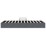 Storage Bed with Mattress Dark Grey 100 x 190 cm Velvet 3370131
