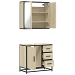 ZNTS 2 Piece Bathroom Furniture Set Sonoma Oak Engineered Wood 3300896