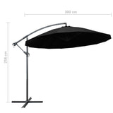 Garden Parasol Black Aluminium, Polyester Extra Large 47226