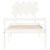 Senior Bed without Mattress White 90x200 cm Solid Wood 3195532