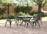 Garden Dining Set 5 pcs Black Aluminium 3334717
