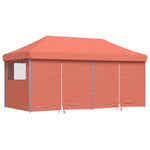 Foldable Party Tent Pop-Up with 4 Sidewalls Terracotta 4004957