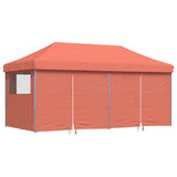 Foldable Party Tent Pop-Up with 4 Sidewalls Terracotta 4004957
