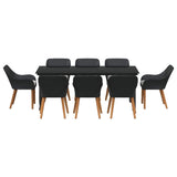 Garden Dining Set with Cushion 9 pcs Black Poly Rattan 3261676