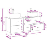 Bathroom Furniture Set 3 pcs Smoked Oak 49.5 x 44.5 x 65 cm 3405887