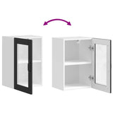 Kitchen Wall Cabinet with Glass Door Porto Black 854008