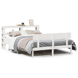 Bed Frame without Mattress White 140x200 cm Solid Wood Pine 3305801