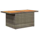 8 Piece Garden Sofa Set with Cushions Grey Poly Rattan Acacia 3327742
