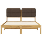Bed Frame with Upholstered Headboard Whitewash and Taupe 904069