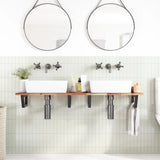 Basin Shelf Wall Mounted Steel and Solid Wood Acacia 3302731