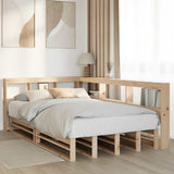 ZNTS Bookcase Bed without Mattress 120x190cm Solid Wood Pine 3324517