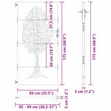 Garden Gate with Lock Black 85 x 175 cm Powder-coated steel 42015862