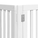 Dog Gate with Door Foldable 12 Panels White 600 cm Poplar Wood 3155651
