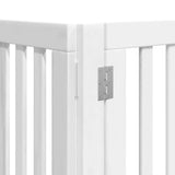 Dog Gate with Door Foldable 12 Panels White 600 cm Poplar Wood 3155651