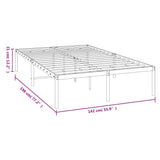 Metal Bed Frame without Mattress White 135x190cm 350912