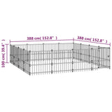 Outdoor Dog Kennel Steel 15.05 m 3124626