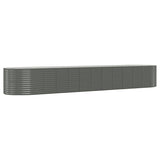 Garden Raised Bed Powder-coated Steel 507x100x68 cm Grey 319079
