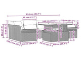Garden Sofa Set with Cushion 7 pcs Black Poly rattan 3348299