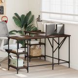 Desk Brown Oak 139x139x75 cm Engineered Wood 837596