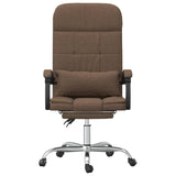 Massage Reclining Office Chair Brown Fabric 349704