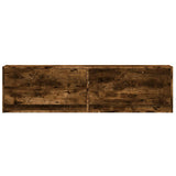 TV Wall Cabinet with LED Lights Smoked Oak 140x31x38 cm 852373