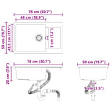 Sink Beige 780 x 500 mm 80% Quartz and 20% Resin 42028402