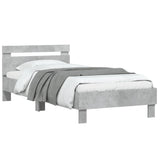 Bed Frame without Mattress with Headboard Concrete Grey 100x200 cm 838529