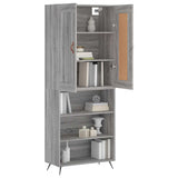Highboard Grey Sonoma 69.5x34x180 cm Engineered Wood 3200047