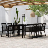 7 Piece Garden Dining Set Black 3099153