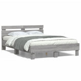 Bed Frame with LED without Mattress Grey Sonoma 120x190 cm Small Double 3207579