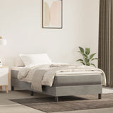 Box Spring Bed Frame Light Grey Single Velvet 3121187