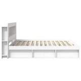 Bed Frame with Storage White 180 x 200 cm Engineered Wood 3433517